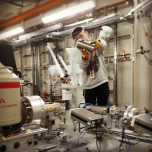 Luke Townsend working in the laboratory